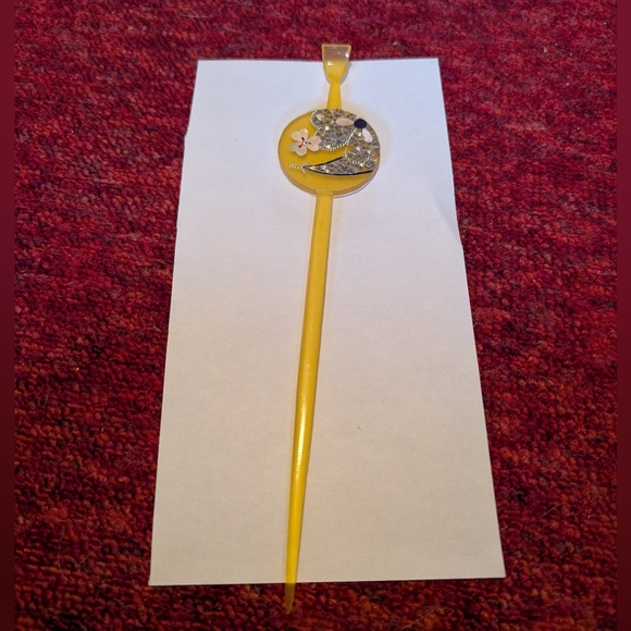 Accessories - VINTAGE HANDMADE JAPANESE YELLOW HAIRPIN HAIR STICK